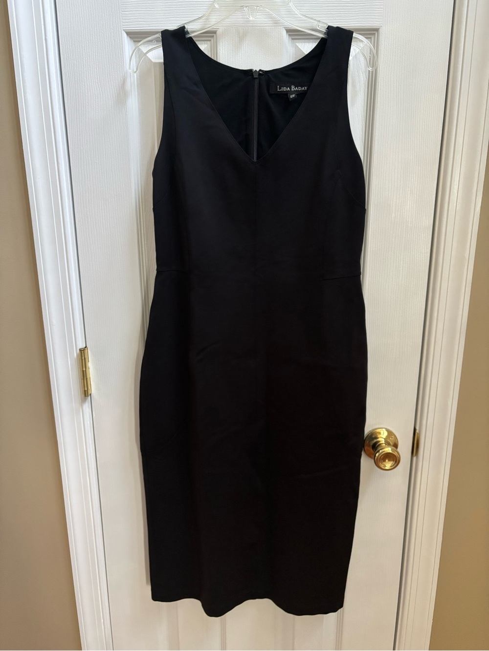 Lida Baday Classic & Elegant Black Sheath Dress, Size M, EUC, MSRP $495